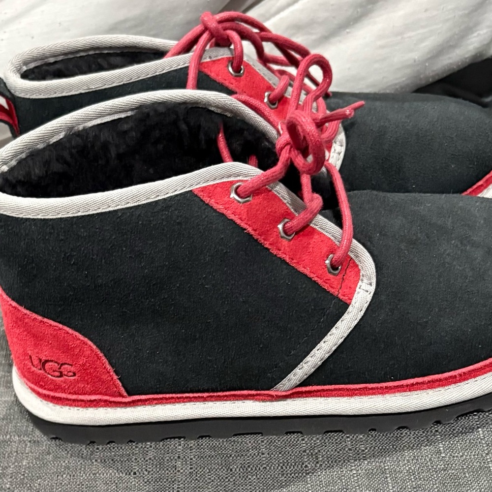 UGG Black and Red Ankle Boots